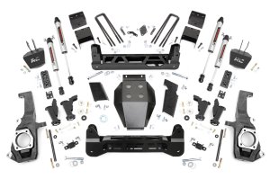 Chevrolet Silverado 3500 HD Suspension Lift Kit - Rough Country - Torsion Drop V2 - Hammer Black - '11-'19